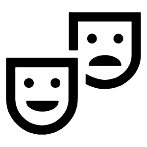 Theater Comedy Icon from Sharp Line - Material Symbols Set