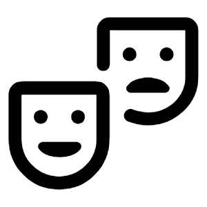 Theater Comedy Icon from Rounded Line - Material Symbols Set