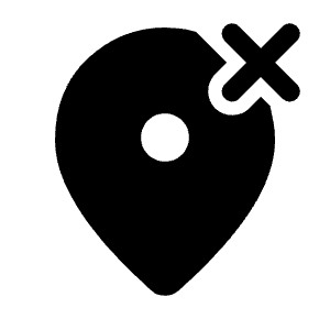 Wrong Location Fill Icon from Rounded Fill - Material Symbols Set