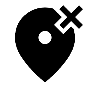 Wrong Location Fill Icon from Outlined Fill - Material Symbols Set