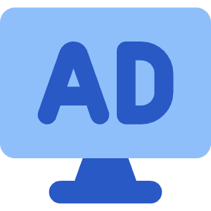 Broadcast Advertising Monitor Icon from Core Flat Set