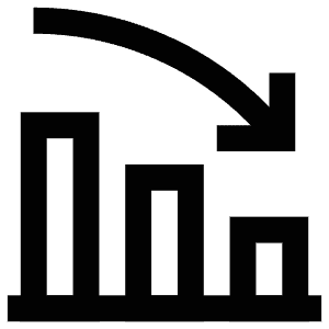 Arrow Down Graph Icon from Atlas Line Set