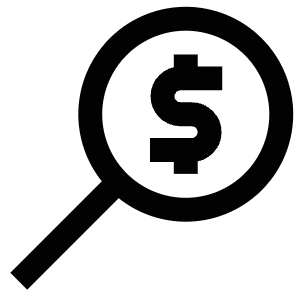 Magnifying Glass Money Icon from Atlas Line Set