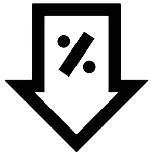 Percent Arrow Down Icon from Atlas Line Set