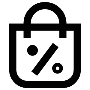 Percent Shopping Bag Icon from Atlas Line Set