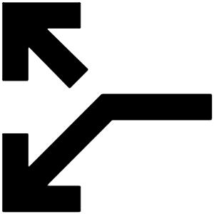Arrow Split Left Fill Icon from Outlined Fill - Material Pro Set