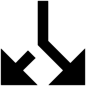 Triangle Arrow Split Down Fill Icon from Outlined Fill - Material Pro Set