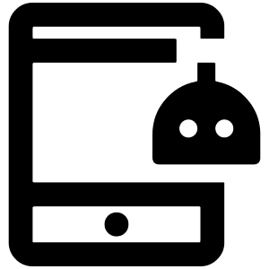 Ai Robot Tablet Icon from Outlined Line - Material Pro Set