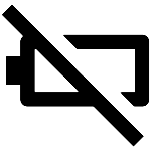 Battery Off Icon from Outlined Line - Material Pro Set