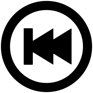 Fast Rewind Circle Alt Icon from Outlined Line - Material Pro Set