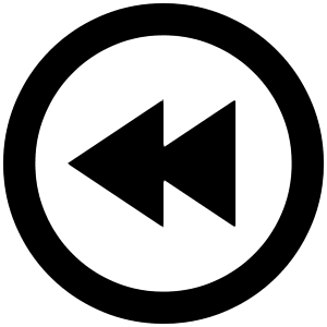 Fast Rewind Circle Icon from Outlined Line - Material Pro Set
