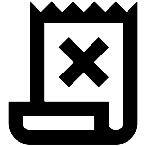 Receipt Long Deny Icon from Outlined Line - Material Pro Set