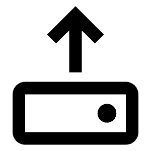 Harddisk Upload Icon from Outlined Line - Material Pro Set