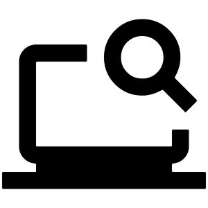 Laptop Search Icon from Outlined Line - Material Pro Set