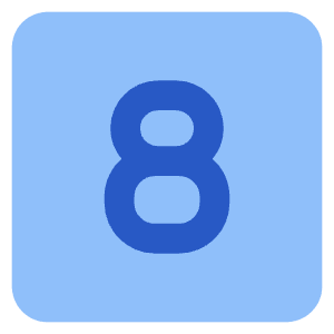 Number Eight Square Icon from Core Flat Set