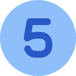 Number Five Circle Icon from Core Flat Set