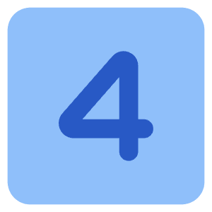 Number Four Square Icon from Core Flat Set