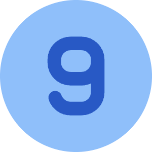 Number Nine Circle Icon from Core Flat Set