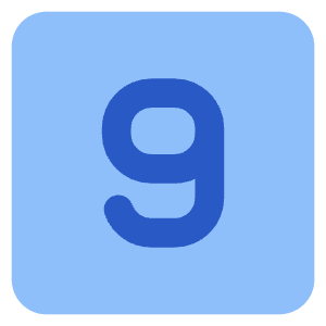Number Nine Square Icon from Core Flat Set