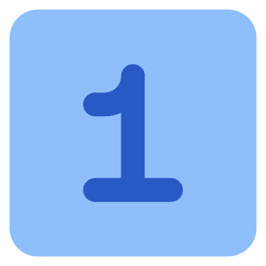Number One Square Icon from Core Flat Set