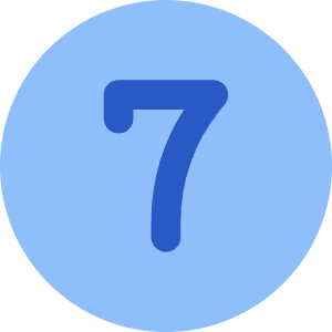 Number Seven Circle Icon from Core Flat Set