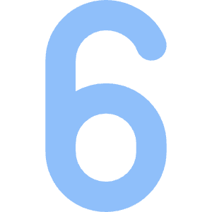 Number Six Icon from Core Flat Set
