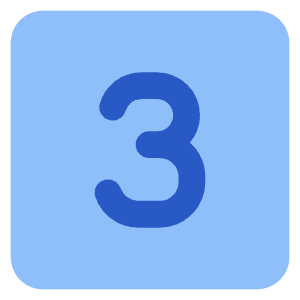 Number Three Square Icon from Core Flat Set