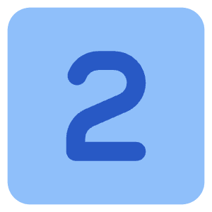 Number Two Square Icon from Core Flat Set