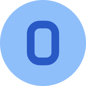 Number Zero Circle Icon from Core Flat Set