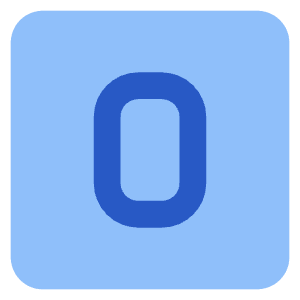 Number Zero Square Icon from Core Flat Set