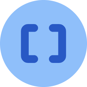 Square Brackets Circle Icon from Core Flat Set