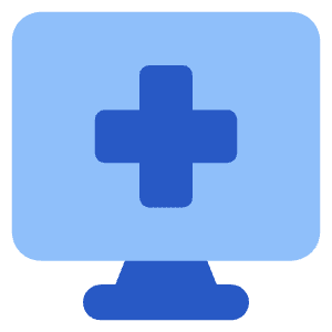 Online Medical Service Monitor Icon from Core Flat Set