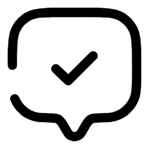 Chat  Square Check Icon from Solar Broken Set