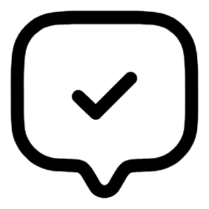 Chat  Square Check Icon from Solar Linear Set