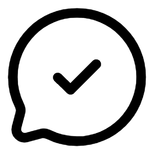 Chat Round Check Icon from Solar Linear Set
