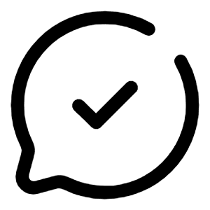 Chat Round Check Icon from Solar Broken Set