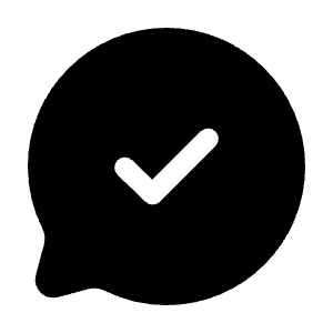 Chat Round Check Icon from Solar Bold Set