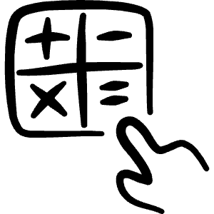 Calculator Calculator App Icon from Freehand Line - Free Set