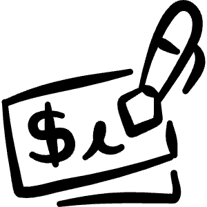 Check Payment Sign Icon from Freehand Line - Free Set