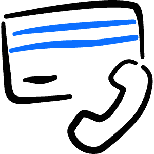 Credit Card Phone Call Icon from Freehand Duotone - Free Set