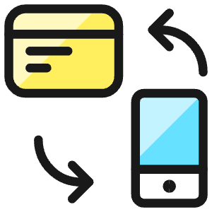 Credit Card Smartphone Exchange Icon from Ultimate Colors - Free Set