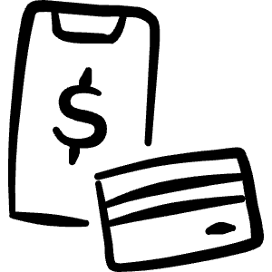 Credit Card Smartphone Icon from Freehand Line - Free Set