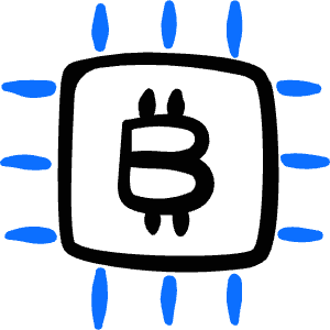 Crypto Currency Bitcoin Chip Icon from Freehand Duotone - Free Set