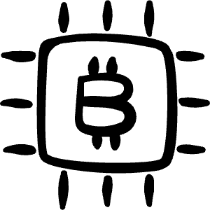 Crypto Currency Bitcoin Chip Icon from Freehand - Free Set