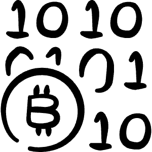 Crypto Currency Bitcoin Code Icon from Freehand Line - Free Set