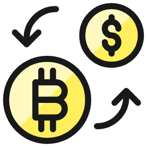 Crypto Currency Bitcoin Dollar Exchange Icon from Ultimate Colors - Free Set