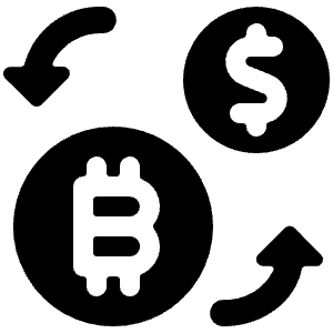Crypto Currency Bitcoin Dollar Exchange Icon from Ultimate Bold - Free Set