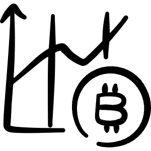 Crypto Currency Bitcoin Graph Increase Icon from Freehand Line - Free Set