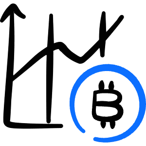 Crypto Currency Bitcoin Graph Increase Icon from Freehand Duotone - Free Set