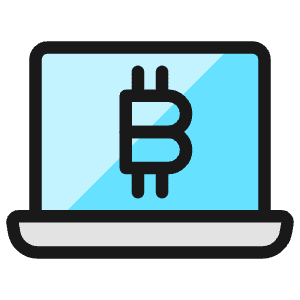Crypto Currency Bitcoin Laptop Icon from Ultimate Colors - Free Set